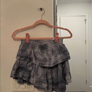 Gray Tiered Love Shack Fancy Skirt